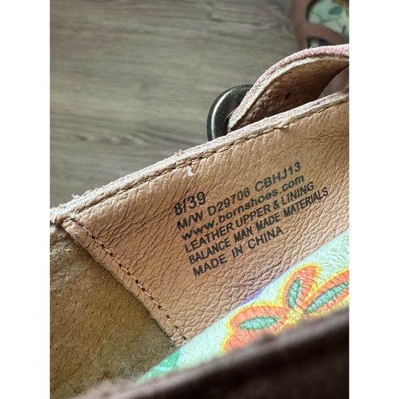 Born Leather Mary Jane Flats Tan Brown 8 Boho Bohemian Granola Cottagecore Shoes - Picture 6 of 7